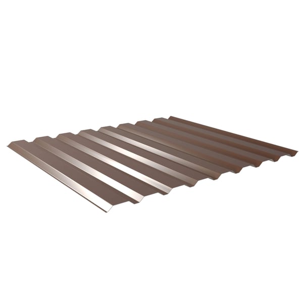Trapezblech 20/1100 Nussbraun, 0,75 mm Stahl, 25 µm Polyesterbeschichtung, Hauptansicht