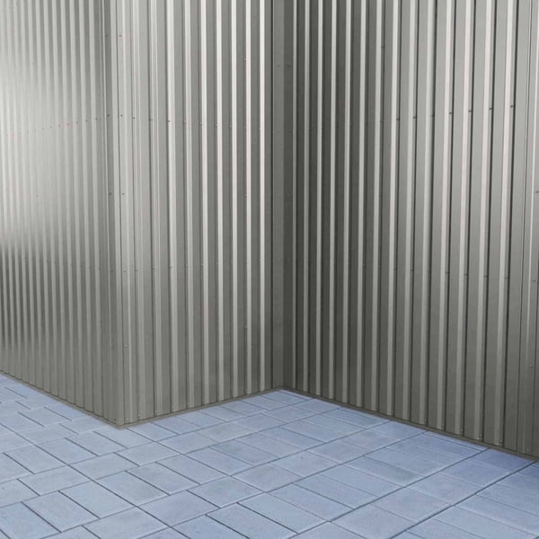 Trapezblech 20/1100 Aluminium Graualuminium als Eckverkleidung einer Wand