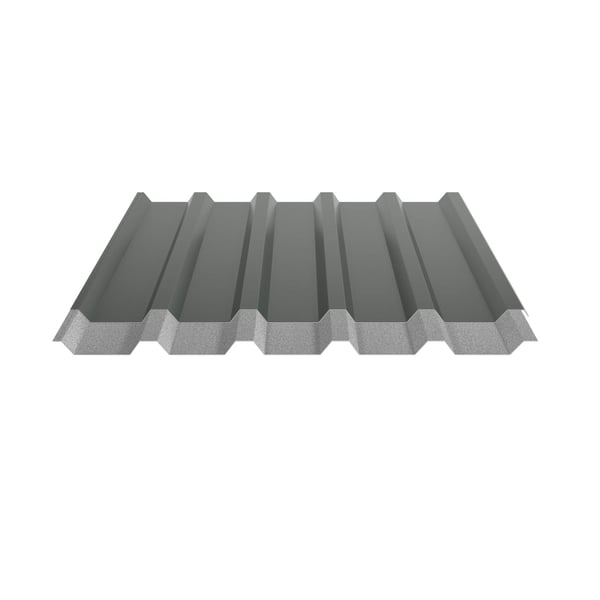 Trapezblech 35/207 Stahl, 0,63 mm, Chromoxidgrün mit Anti-Tropf-Vlies auf der Unterseite