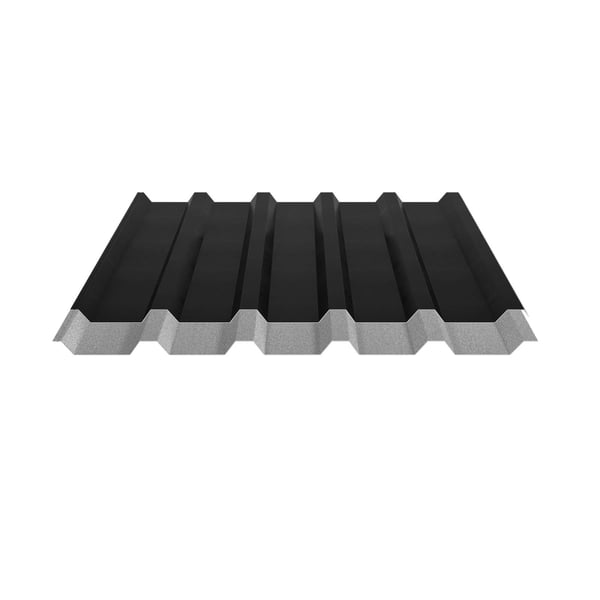 Trapezblech 35/207, Schwarz, 0,50 mm Stahl, mit Anti-Tropf-Vlies auf der Unterseite