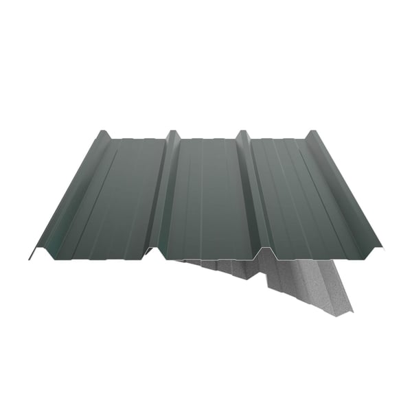 Trapezblech 45/333 Aluminium moosgrün, 0,70 mm mit Polyesterbeschichtung, teilweise Vlies