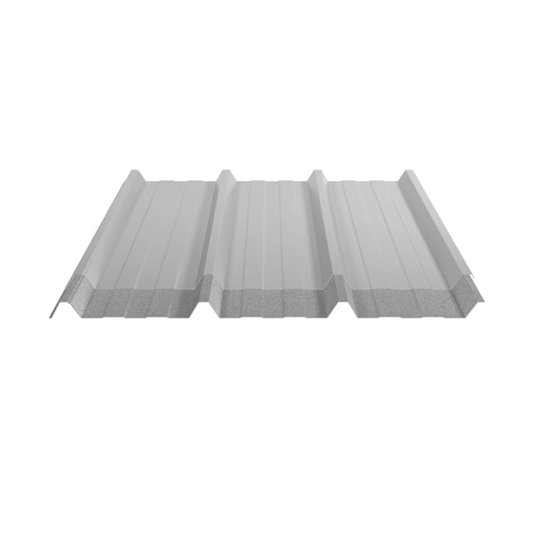 Trapezblech 45/333, Weißaluminium RAL 9006, mit Anti-Tropf-Vlies auf der Unterseite, Seitenansicht