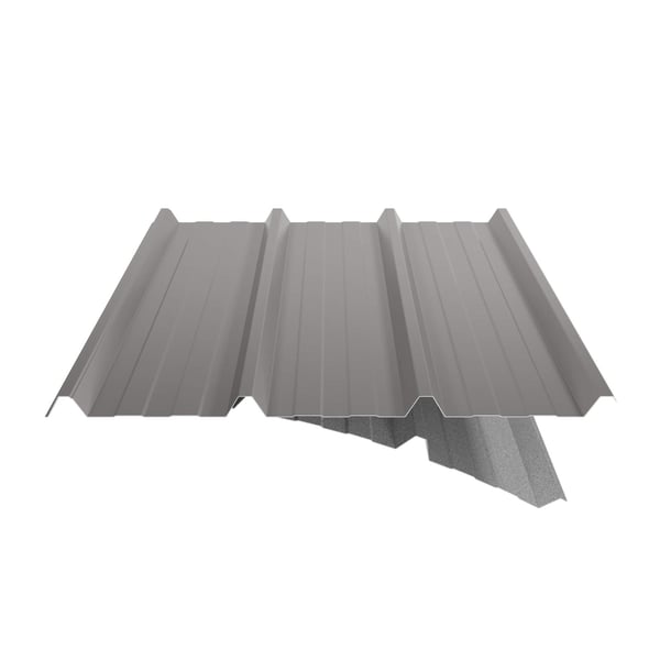 Trapezblech 45/333 Graualuminium mit Anti-Tropf-Vlies, seitliche Schnittansicht