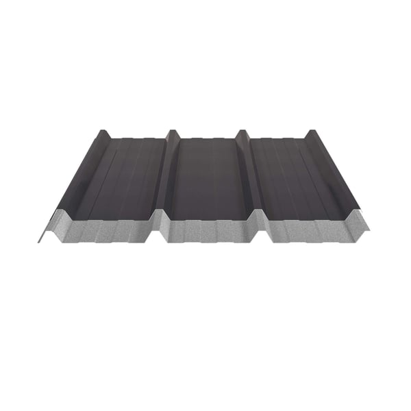 Trapezblech 45/333 dunkelgrau mit Anti-Tropf-Vlies 2400 g/m² an der Unterseite, Schnittansicht