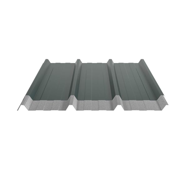 Trapezblech 45/333 Moosgrün mit Antikondensvlies Unterseite, Schnittansicht