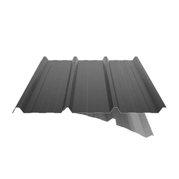 Trapezblech 45/333 schwarz, 0,50 mm Stahl, mit abgelöster Vliesbeschichtung
