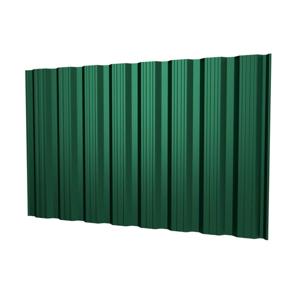 Trapezblech T18DR Wand Moosgrün, 0,50 mm Stahl, 35 µm Mattpolyester, Hauptansicht