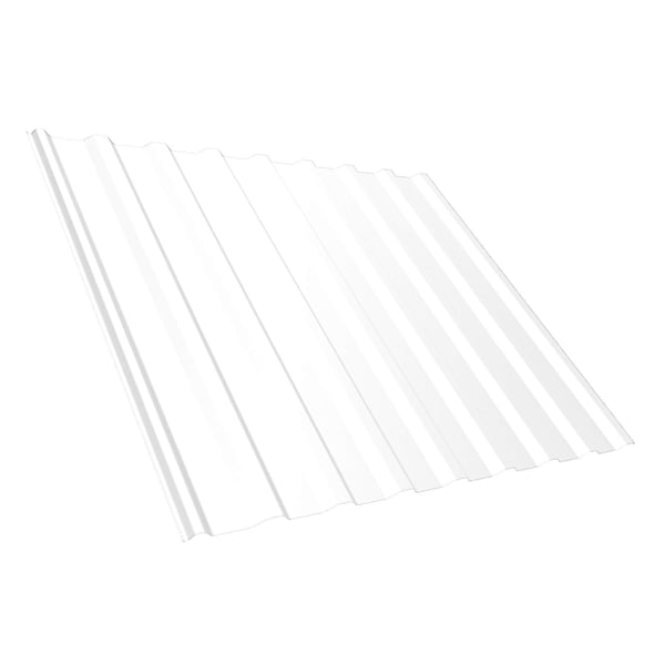 Trapezblech T20M Dach Reinweiß RAL 9010 0,75 mm Stahl mit Anti-Tropf-Vlies, Hauptansicht schräg von oben