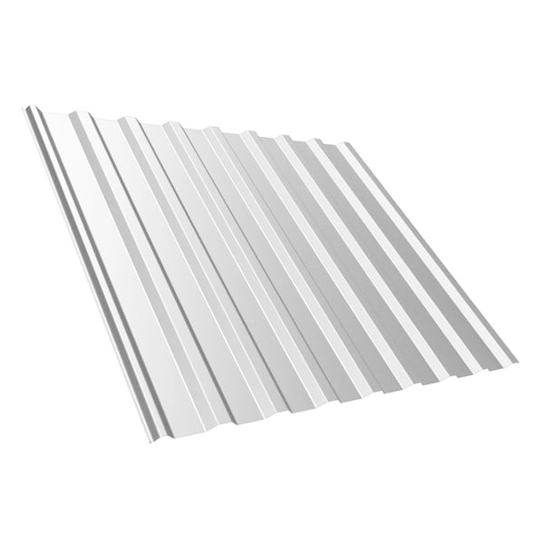 Trapezblech T20M Lichtgrau (RAL 7035) aus Stahl 0,50 mm, Hauptansicht schraeg von oben