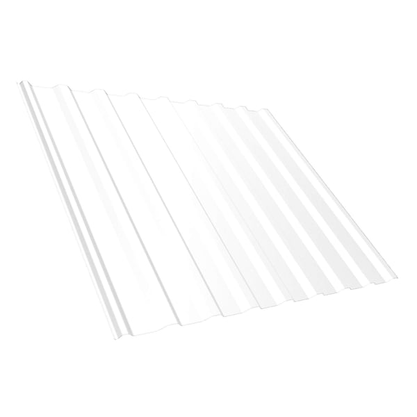 Trapezblech T20M, Reinweiß (RAL 9010), 0,75 mm Stahl mit 25 µm Polyesterbeschichtung, Hauptansicht