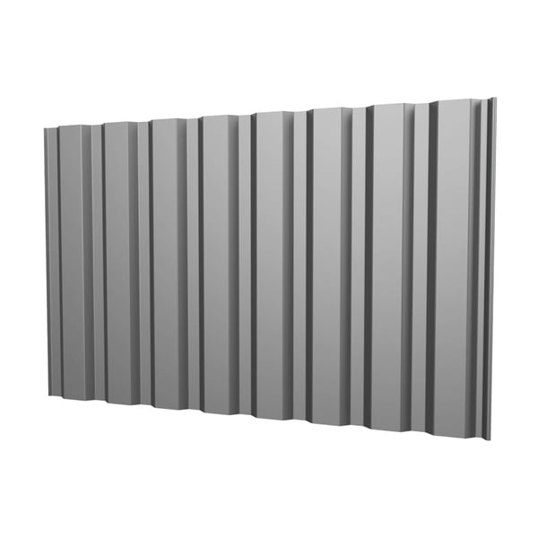 Trapezblech T20M Wand Weißaluminium 0,50 mm, Hauptansicht der Profilstruktur
