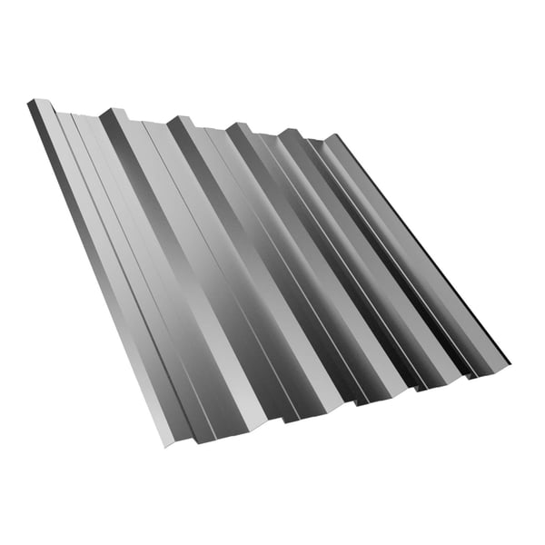 Trapezblech T35DR Graualuminium, 0,50 mm, Hauptansicht schräg von oben, mit 25 µm Polyesterbeschichtung