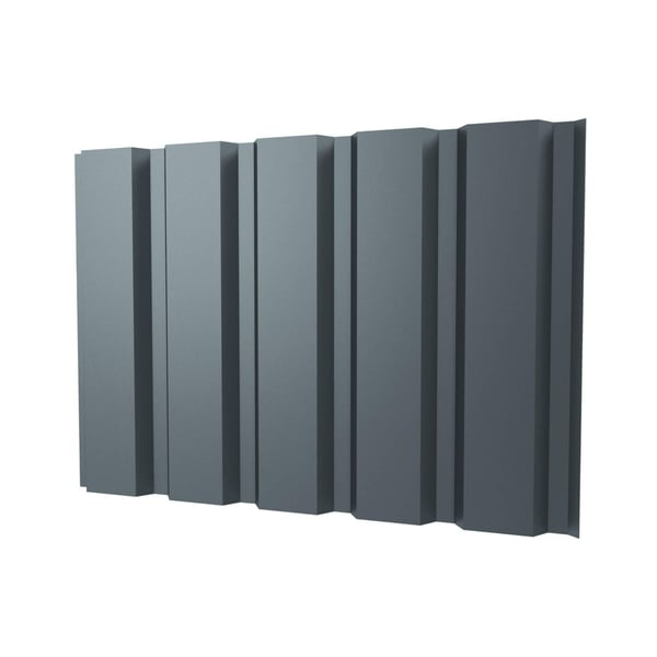 Trapezblech T35M Wand aus Stahl 0,50 mm in Fehgrau RAL 7000, Hauptansicht der Profilstruktur