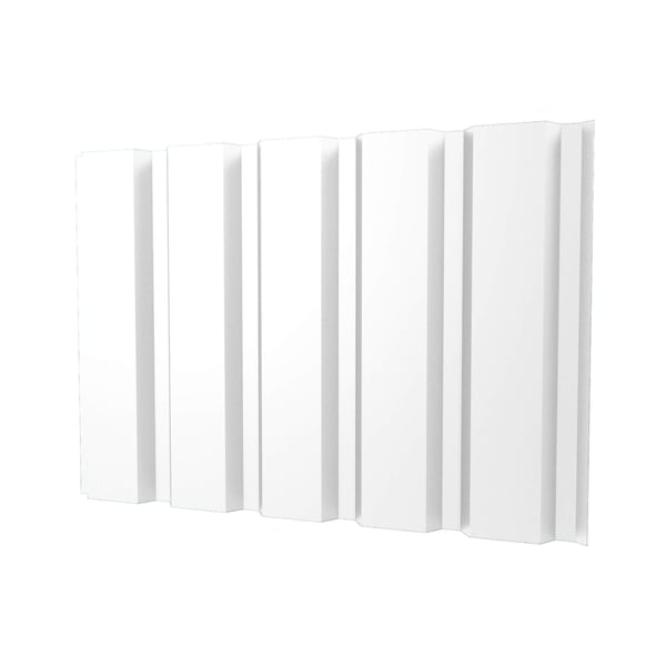Trapezblech T35M Reinweiß RAL 9010, 0,75 mm Stahl, Hauptansicht der Profilstruktur