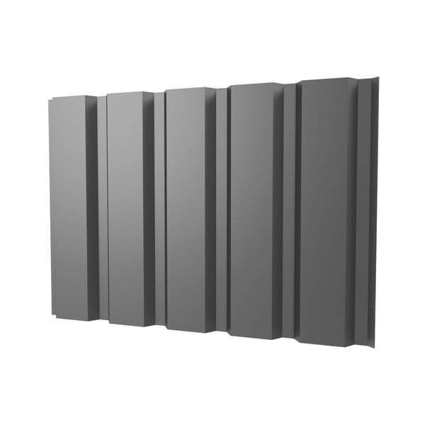 Trapezblech T35M Graualuminium, 0,75 mm Stahl, Seitenansicht der Profilstruktur