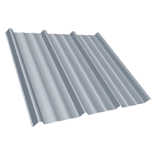 Trapezblech T45/333MD Weißaluminium RAL 9006, 0,50 mm Stahl, Hauptansicht schräg von oben