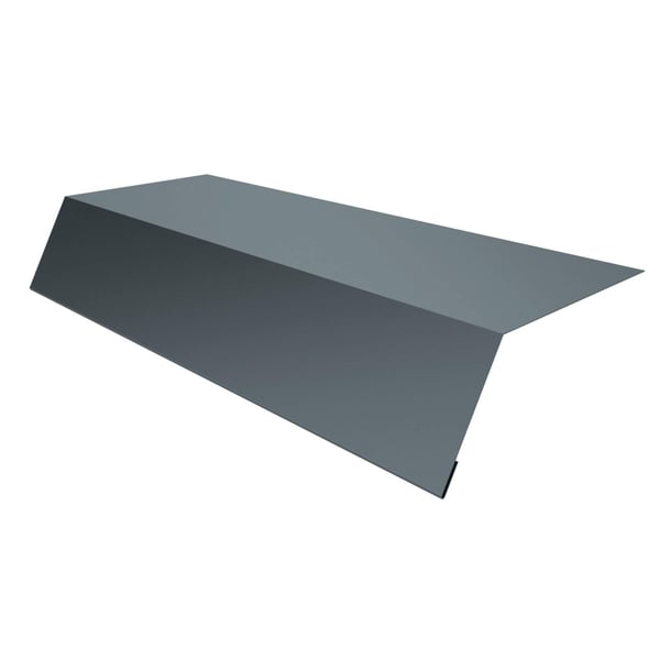 Traufenblech Fehgrau RAL 7000 aus 0,50 mm Stahl mit 25 µm Polyesterbeschichtung, Hauptansicht