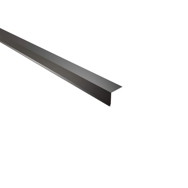 Traufenblech Tiefschwarz RAL 9005, 0,50 mm Stahl, 25 µm Polyester, Hauptansicht schraeg von oben