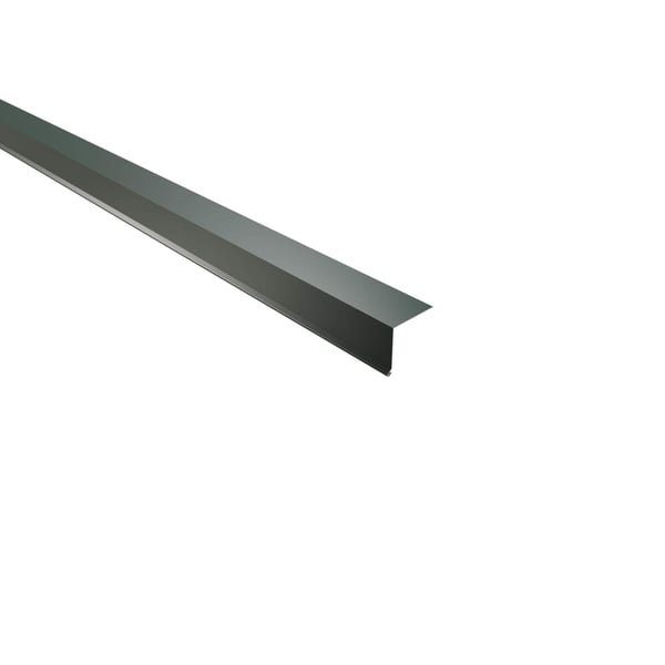 Traufenblech Aluminium Moosgrün, 0,70 mm, schräg von oben mit 100 Grad Winkel