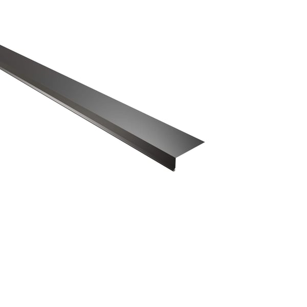 Traufenblech Tiefschwarz RAL 9005, 0,50 mm Stahl, Hauptansicht schraeg von oben