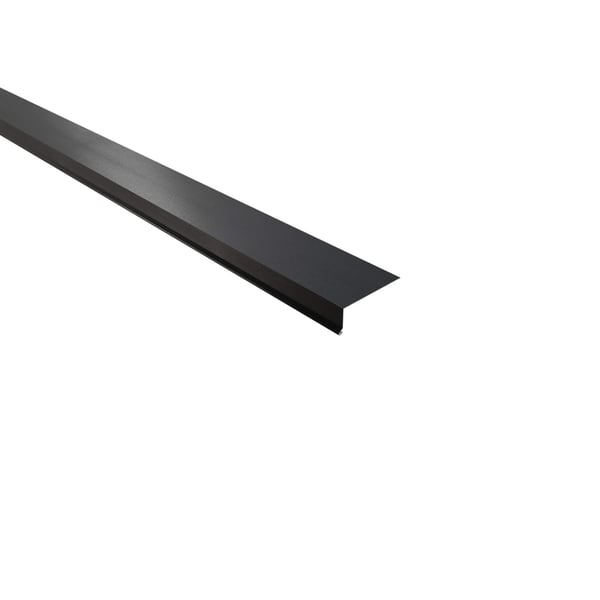 Traufenblech Stahl 0,50 mm dunkelgrau Mattpolyester, schraeg von oben