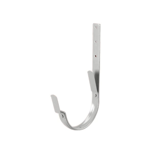 Universal Rinnenhalter Feder/Feder aus Stahl, Weißaluminium RAL 9006, 50 µm Polyurethan Beschichtung