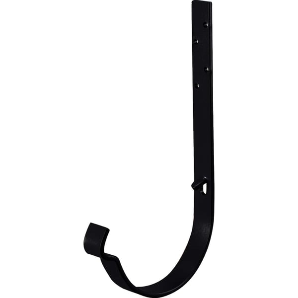 Universal Rinnenhalter aus tiefschwarzem Stahl (RAL 9005) mit Polyurethan-Beschichtung, Hauptansicht