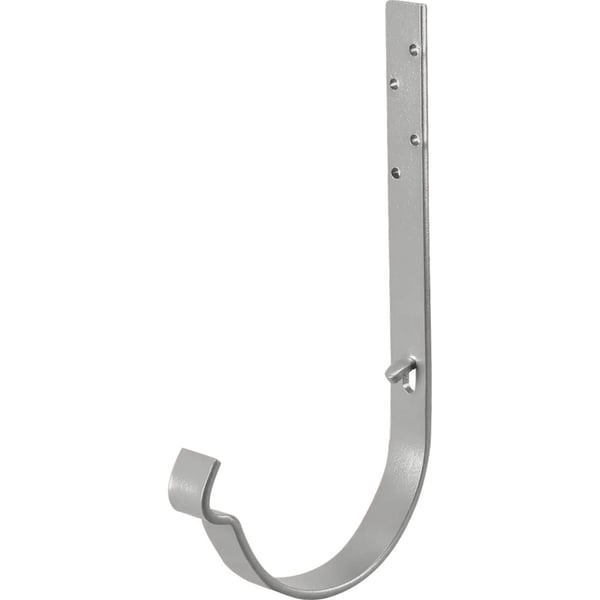 Universal Rinnenhalter aus Stahl, Weißaluminium RAL 9006, Polyurethan beschichtet, freigestellt