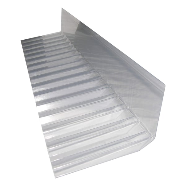 Wandanschluss Profil 76/18 aus klarem Polycarbonat, Spundwand-Form, Hauptansicht