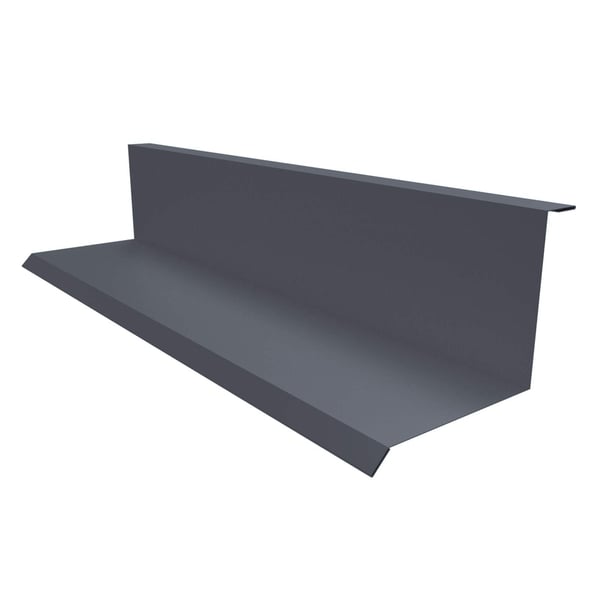 Wandanschluss Typ 1 aus graphitgrauem Stahl, 0,50 mm, Polyester beschichtet