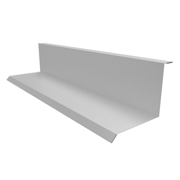 Wandanschluss Typ 1 aus Stahl, 0,50 mm, Weißaluminium RAL 9006, Hauptansicht