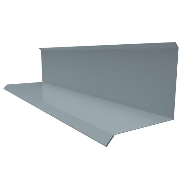 Wandanschluss Typ 3 aus Stahl, Fenstergrau RAL 7040, 0,75 mm Stärke, 200 µm HPS Ultra Beschichtung