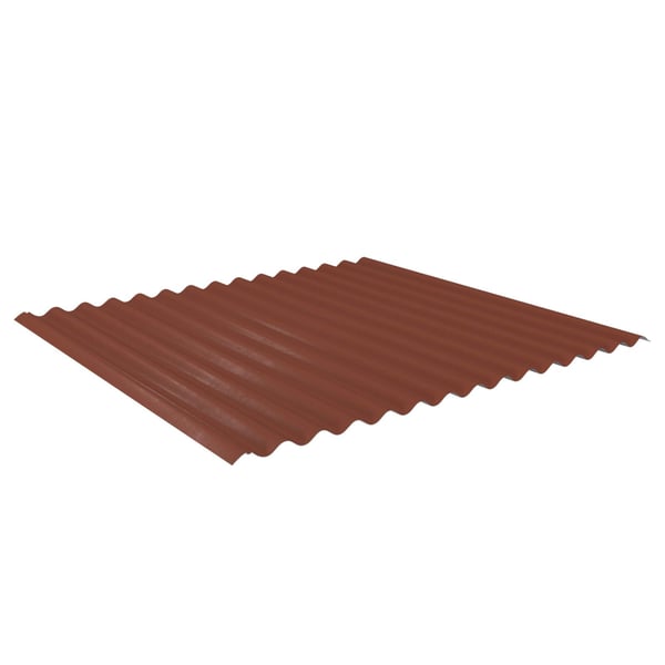 Wellblech 18/1064 Ziegelrot, 0,50 mm Stahl, 35 µm Mattpolyester Beschichtung