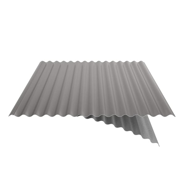 Wellblech 18/1064 Graualuminium mit sichtbarer Anti-Tropf-Vliesbeschichtung auf der Unterseite