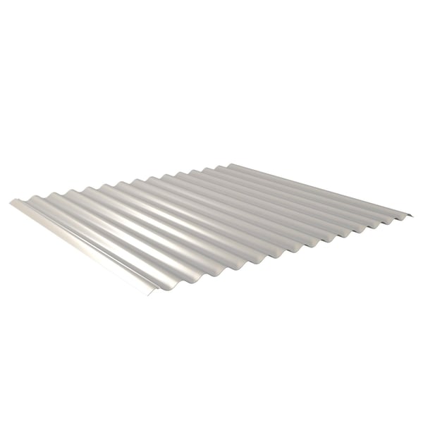 Wellblech 18/1064 aus Stahl 0,75 mm in Weißaluminium (RAL 9006), Hauptansicht schräg von oben