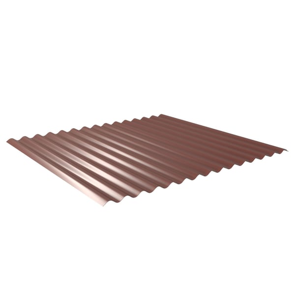 Wellblech 18/1064 aus Stahl, 0,63 mm, Rotbraun RAL 8012, 25 µm Polyesterbeschichtung, Hauptansicht