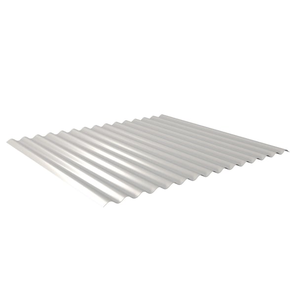 Wellblech 18/1064 aus Aluminium 0,70 mm, Weißaluminium, Hauptansicht schraeg von oben