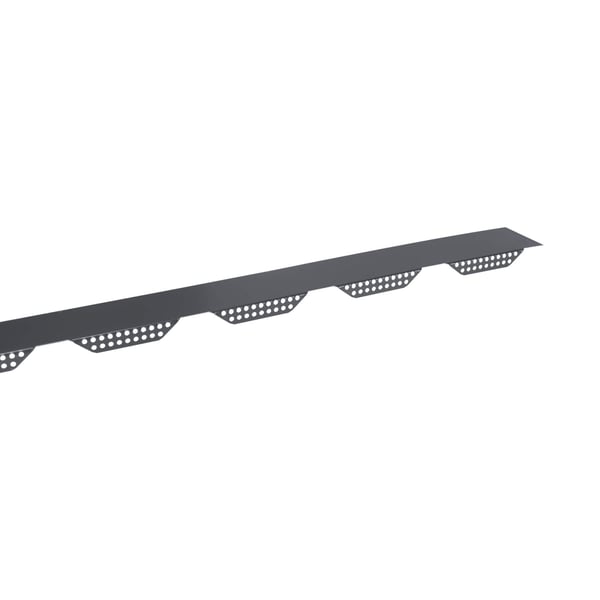 Zahnblech gelocht Anthrazitgrau RAL 7016, 0,75 mm Stahl, Detailansicht der Perforationen