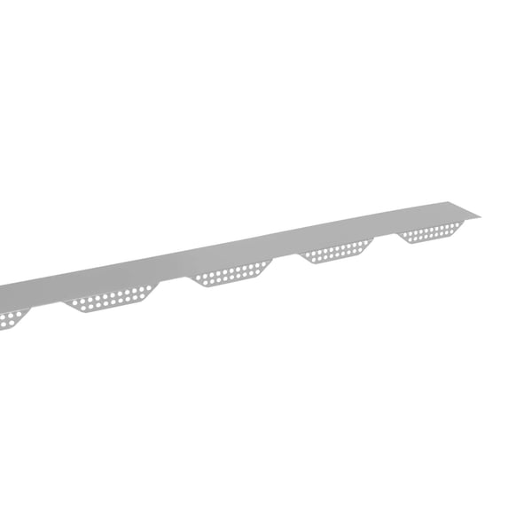 Zahnblech gelocht, Weißaluminium RAL 9006, 0,75 mm Stahl, schräg von oben, freigestellt