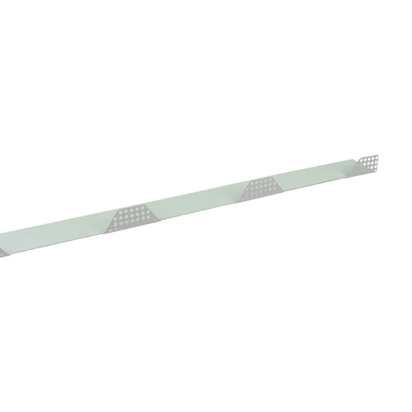 Zahnblech gelocht, Weißaluminium RAL 9006, 0,75 mm Stahl, schraeg von oben