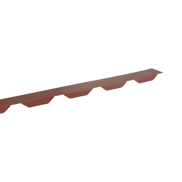 Zahnblech ungelocht, rotbraun RAL 8012, Stahl 0,75 mm, Hauptansicht