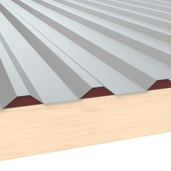 Zahnblech ungelocht, Stahl 0,75 mm, rotbraun RAL 8012, auf Holzunterkonstruktion