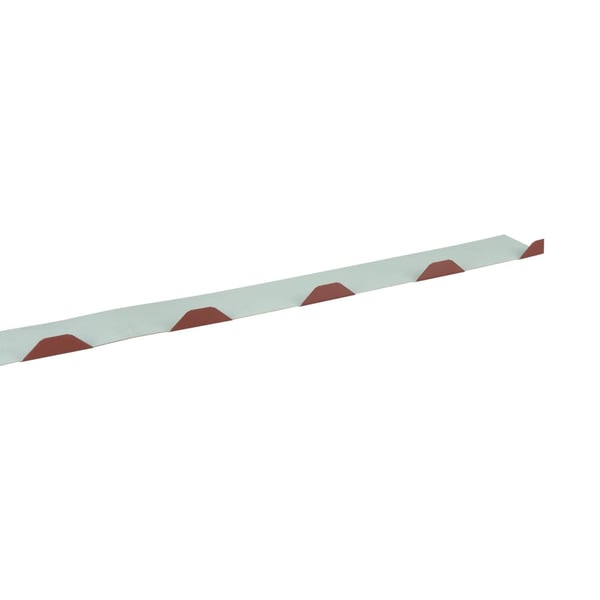 Zahnblech ungelocht, Stahl 0,75 mm, rotbraun RAL 8012, Detailansicht der Profilierung
