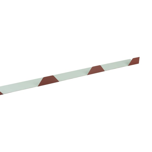Zahnblech ungelocht, rotbraun RAL 8012, 0,75 mm Stahl, Detailansicht der Zahnung
