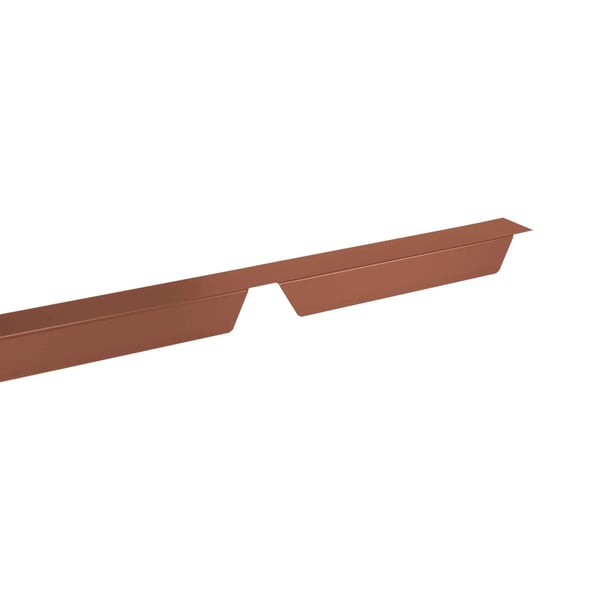 Zahnblech ungelocht, kupferbraun (RAL 8004), 0,75 mm Stahl, schraeg von oben