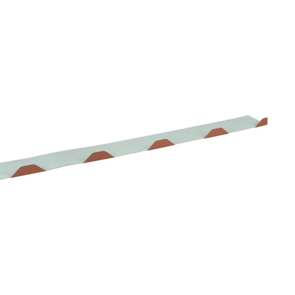 Zahnblech ungelocht, kupferbraun RAL 8004, 0,75 mm Stahl, schraeg von oben
