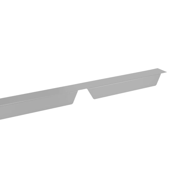 Zahnblech ungelocht, Stahl 0,75 mm, Weißaluminium RAL 9006, Seitenansicht des Profils
