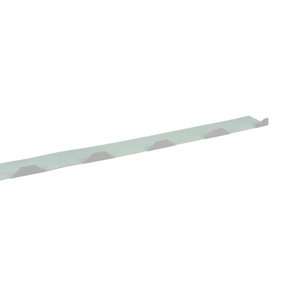 Zahnblech ungelocht, Stahl 0,75 mm, Weißaluminium RAL 9006, Detailansicht der Zahnung