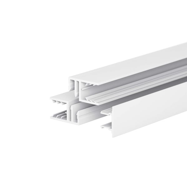 Zevener Sprosse Randprofil 16 mm aus weißem PVC, Detailansicht der komplexen Profilform