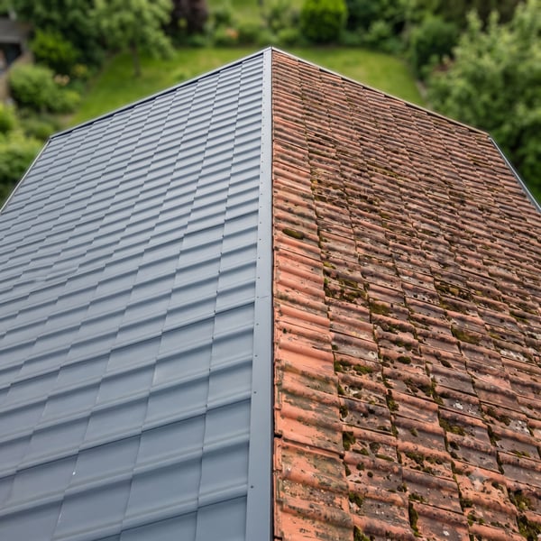 Pfannenblech als leichte Eindeckung bei der Sanierung eines alten Ziegeldachs